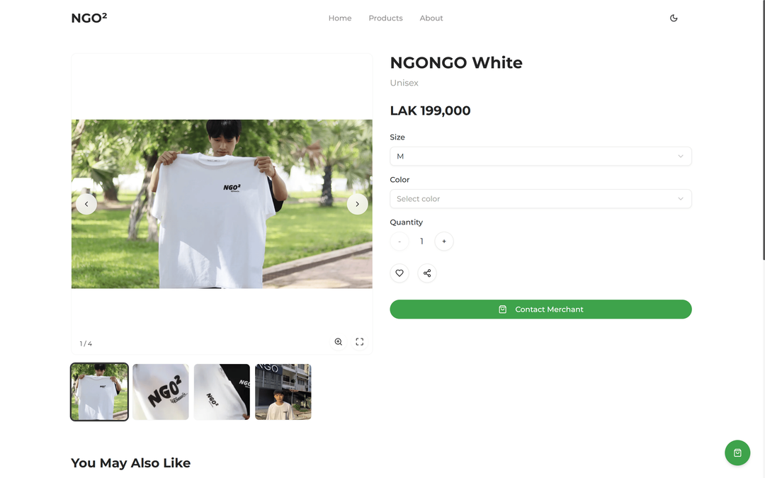 E-commerce T-Shirt Showcase with WhatsApp Integration screenshot 4