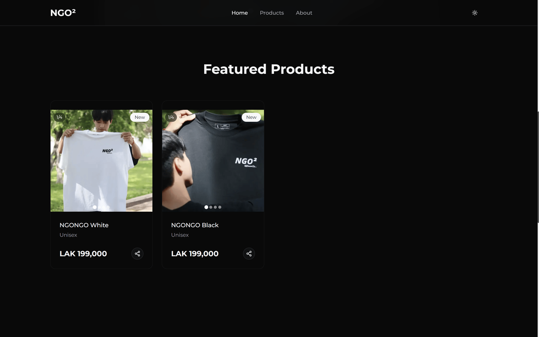 E-commerce T-Shirt Showcase with WhatsApp Integration screenshot 2